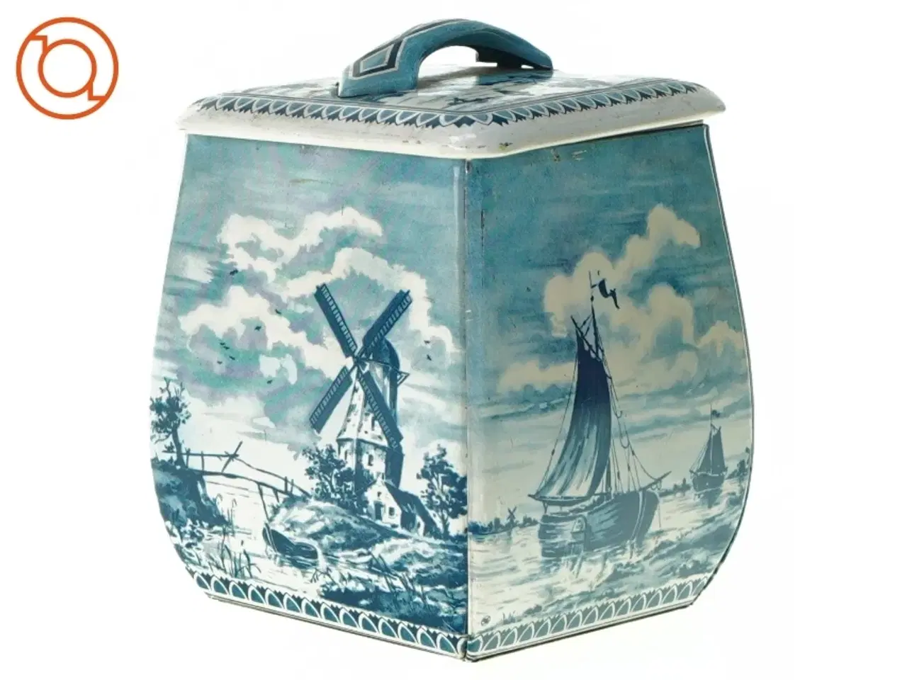 Billede 1 - Dåse i metal med hollandske motiver (str. 11 x 10 cm)