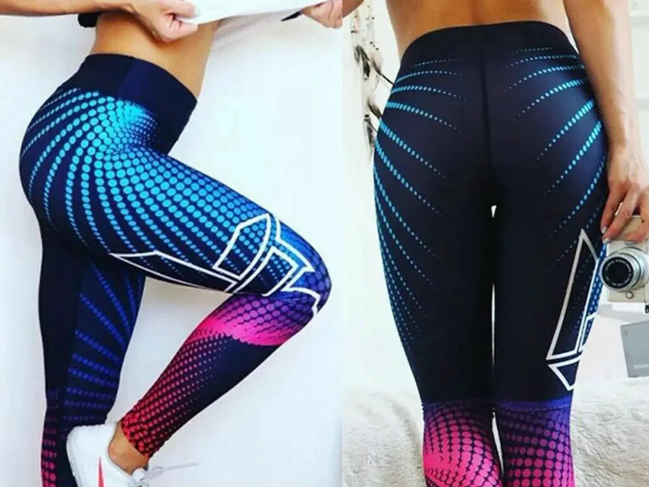 Billede 6 - Leggins.M.3D-print/Høj talje/Stør:Large og medium