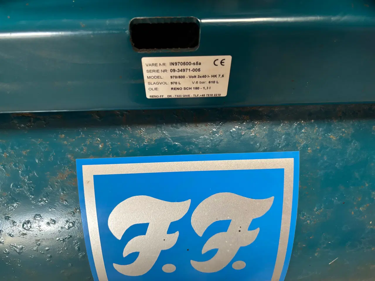 Billede 3 - Luftkompressor 500liter 7.5 hk Reno FF