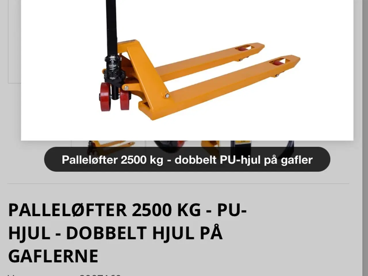 Billede 6 - PALLELØFTER 2500 KG - PU-HJUL - DOBBELT 