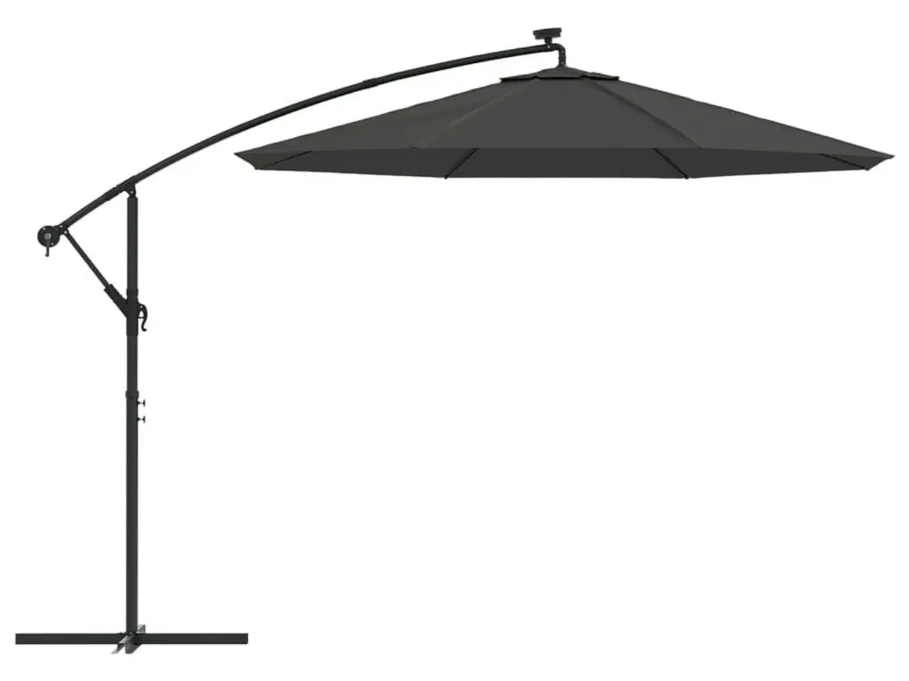 Billede 4 - Hængeparasol med LED-lys og stålstang 300 cm antracitgrå