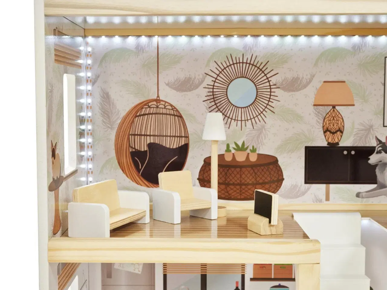 Billede 14 - Dukkehus i træ med LED – Lulilo Floro Boho