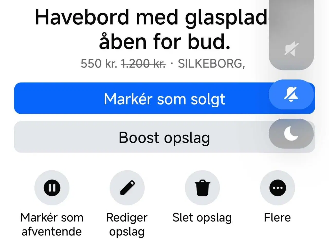 Billede 1 - Havebord med glas plade