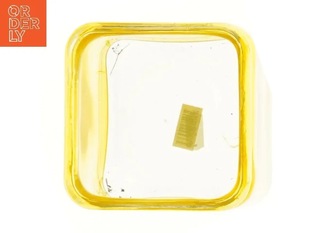 Billede 2 - Kvadratisk gul glasvase (str. 12x12x12 cm)