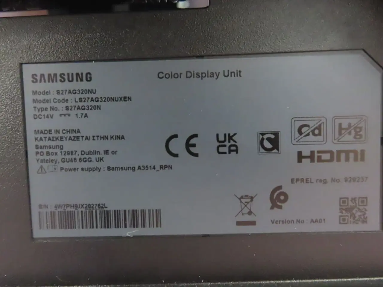 Billede 3 - 27" Computerskærm SAMSUNG S27AG320NU