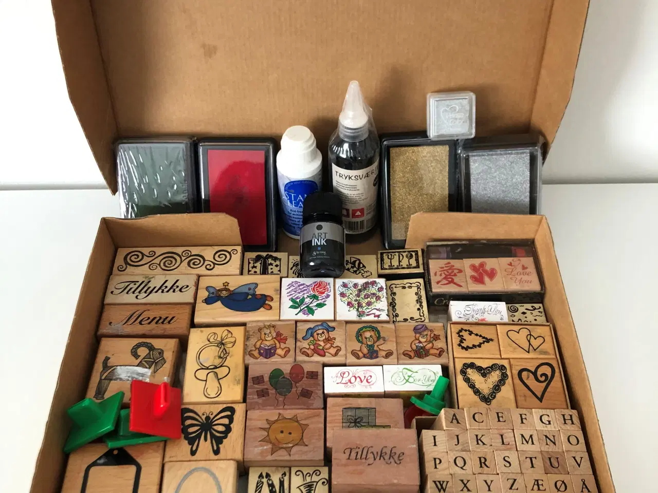 Billede 1 - Stempel sæt inkl. stempelfarver + rensevæske