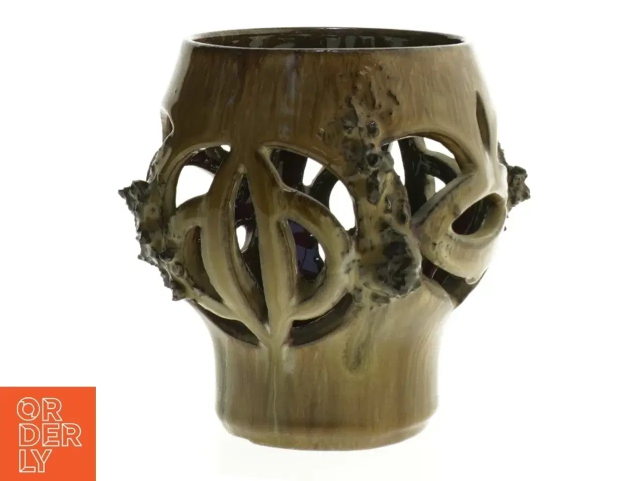 Billede 1 - Keramik lava vase med organisk design (str. 11 x 15 cm)