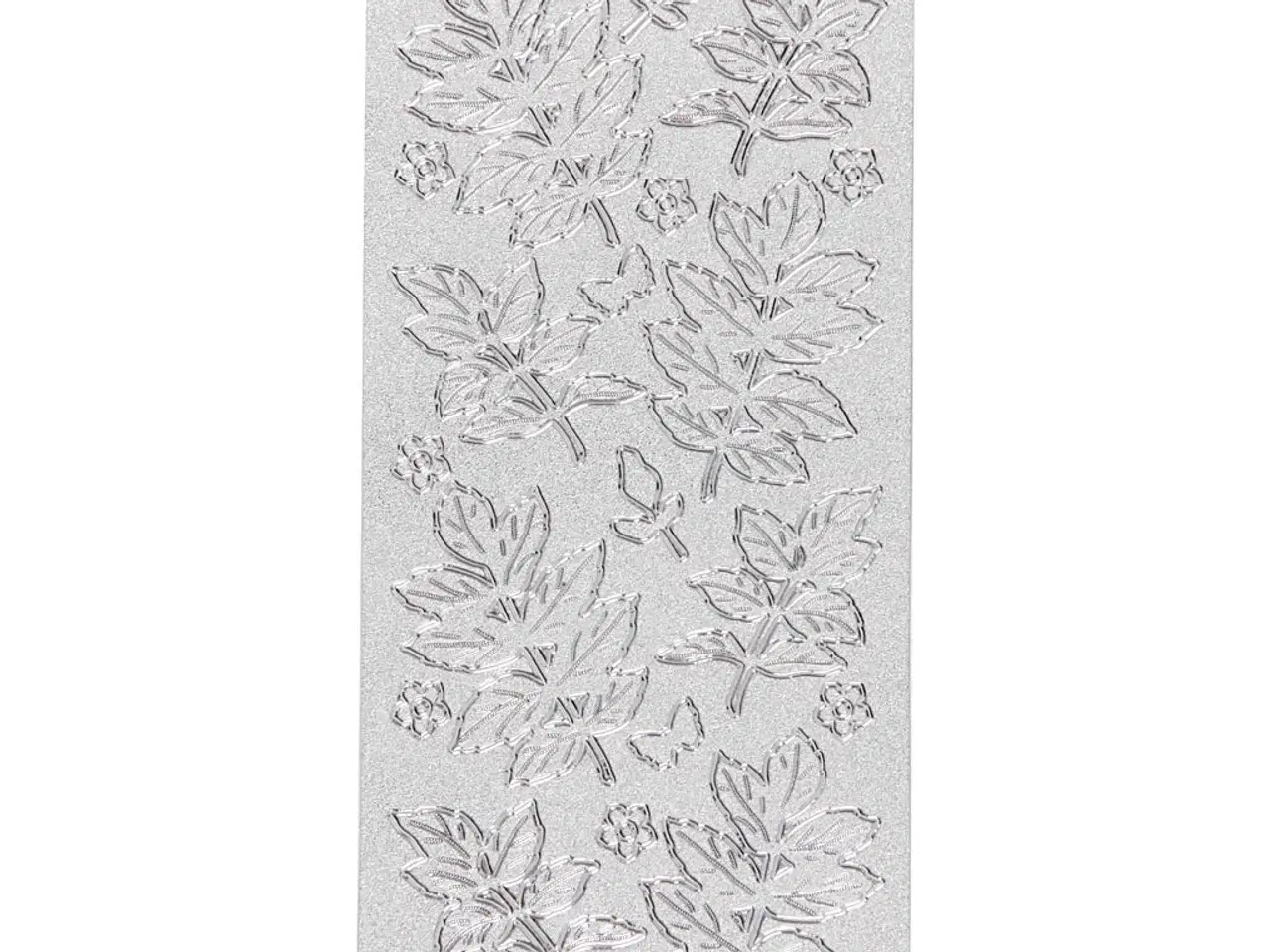 Billede 1 - Sølv Folie Stickers med Blade - 10x23 cm