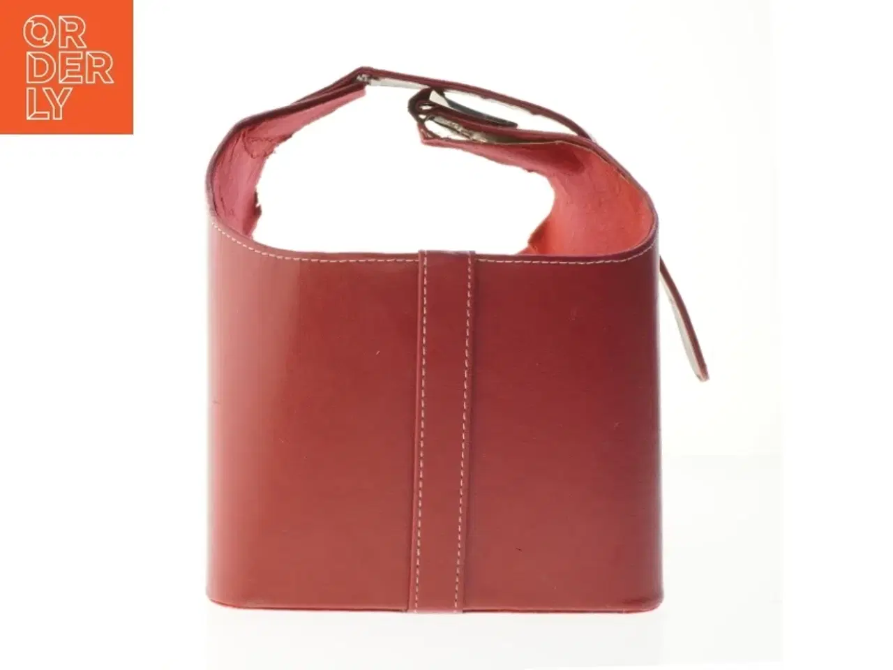 Billede 2 - Vinrød lædertaske (str. 35x23 cm)