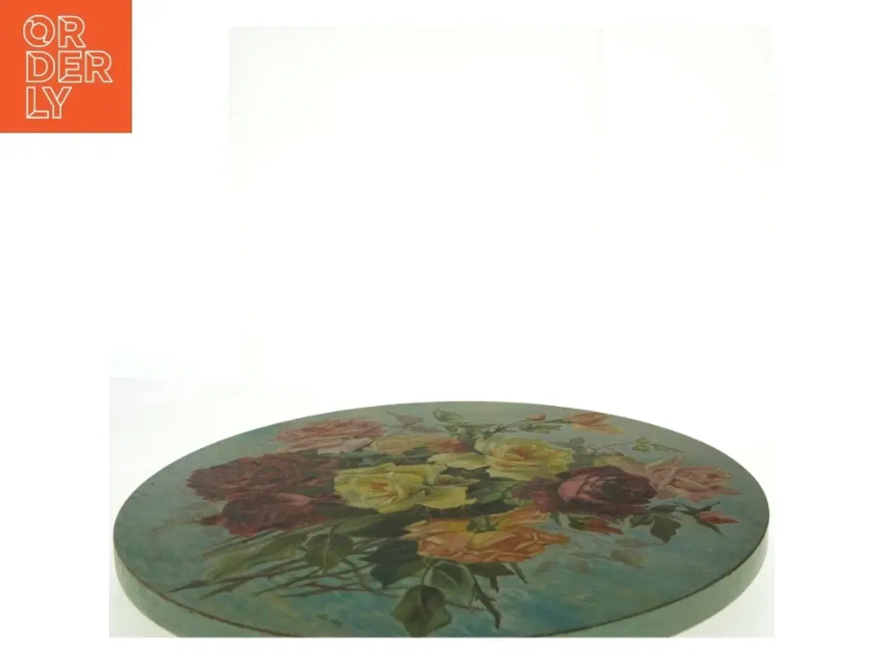 Billede 5 - Rundt håndmalet blomsterbillede (str. Ø. 51 cm)