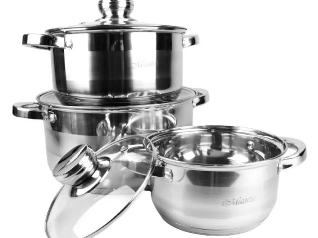 Billede 1 - Grydesæt i rustfrit stål – Maestro MR-2220-6L, 6 dele