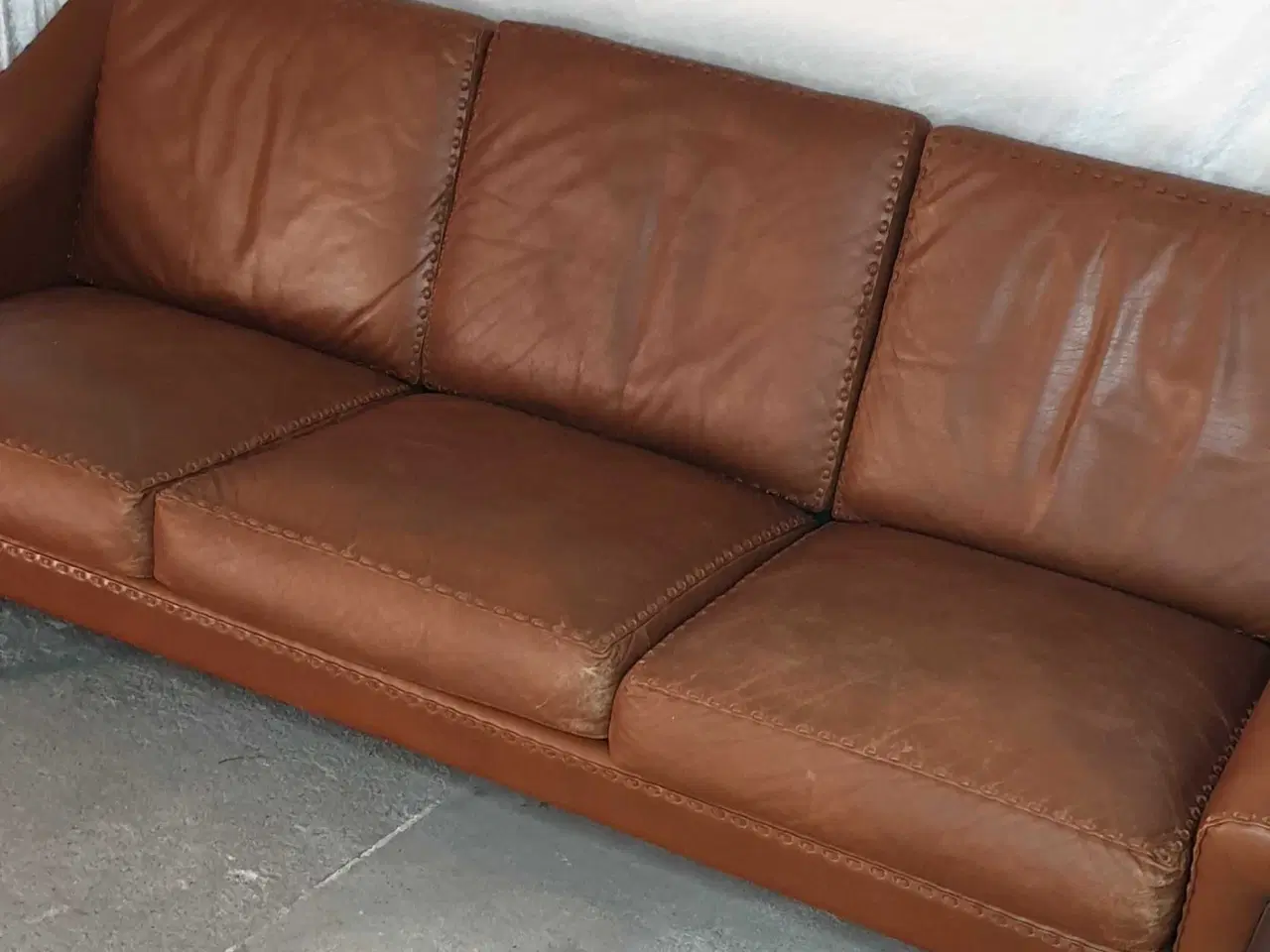 Billede 4 - Retro lædersofa i cognacfarvet læder, Dansk design