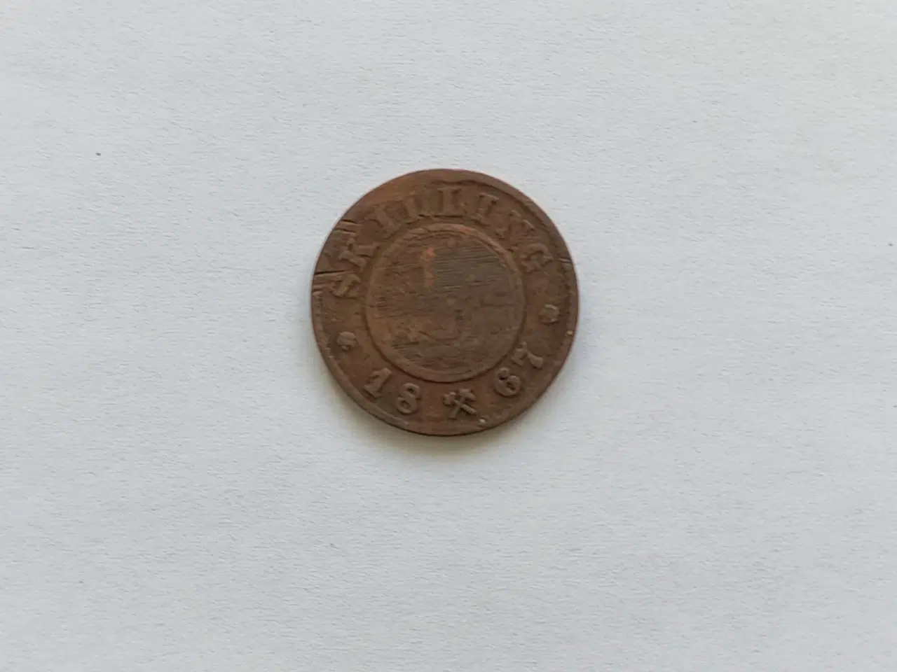 Billede 1 - 1/2 Skilling 1867 Norge - Slidt