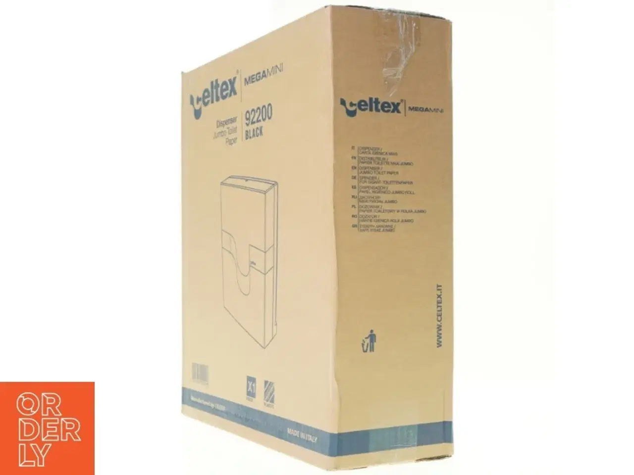 Billede 2 - Dispenser jumbo toilet paper mega mini 92200 black fra Celtex (str. 39 x 33 x 13 cm)
