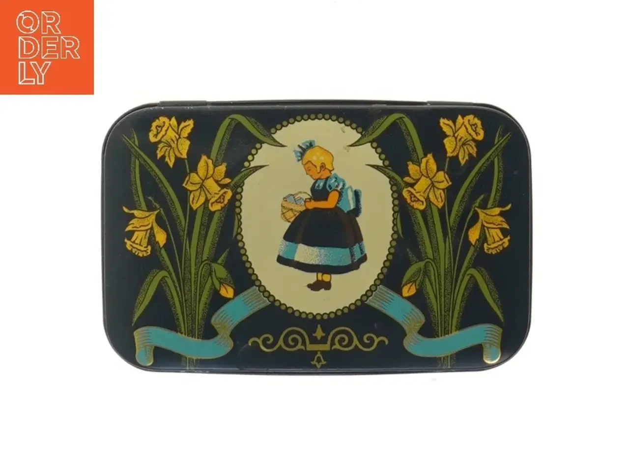 Billede 1 - Irma dåse med illustrationer af blomster og pige fra Irma (str. 17x11 cm)