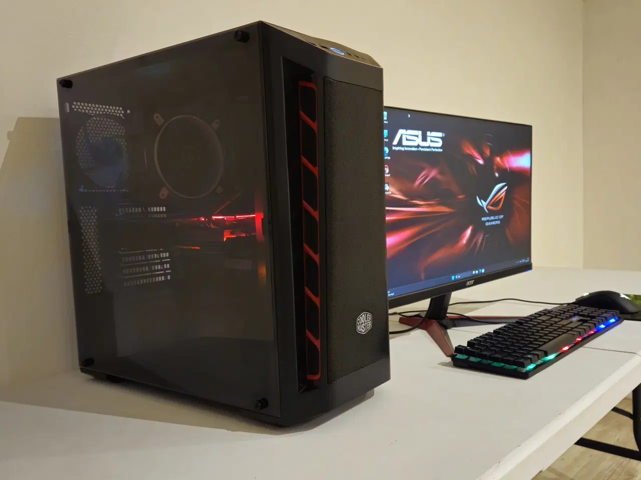 Billede 1 - ASUS RGB Gamer Pc+24" Nitro Gamer Skærm