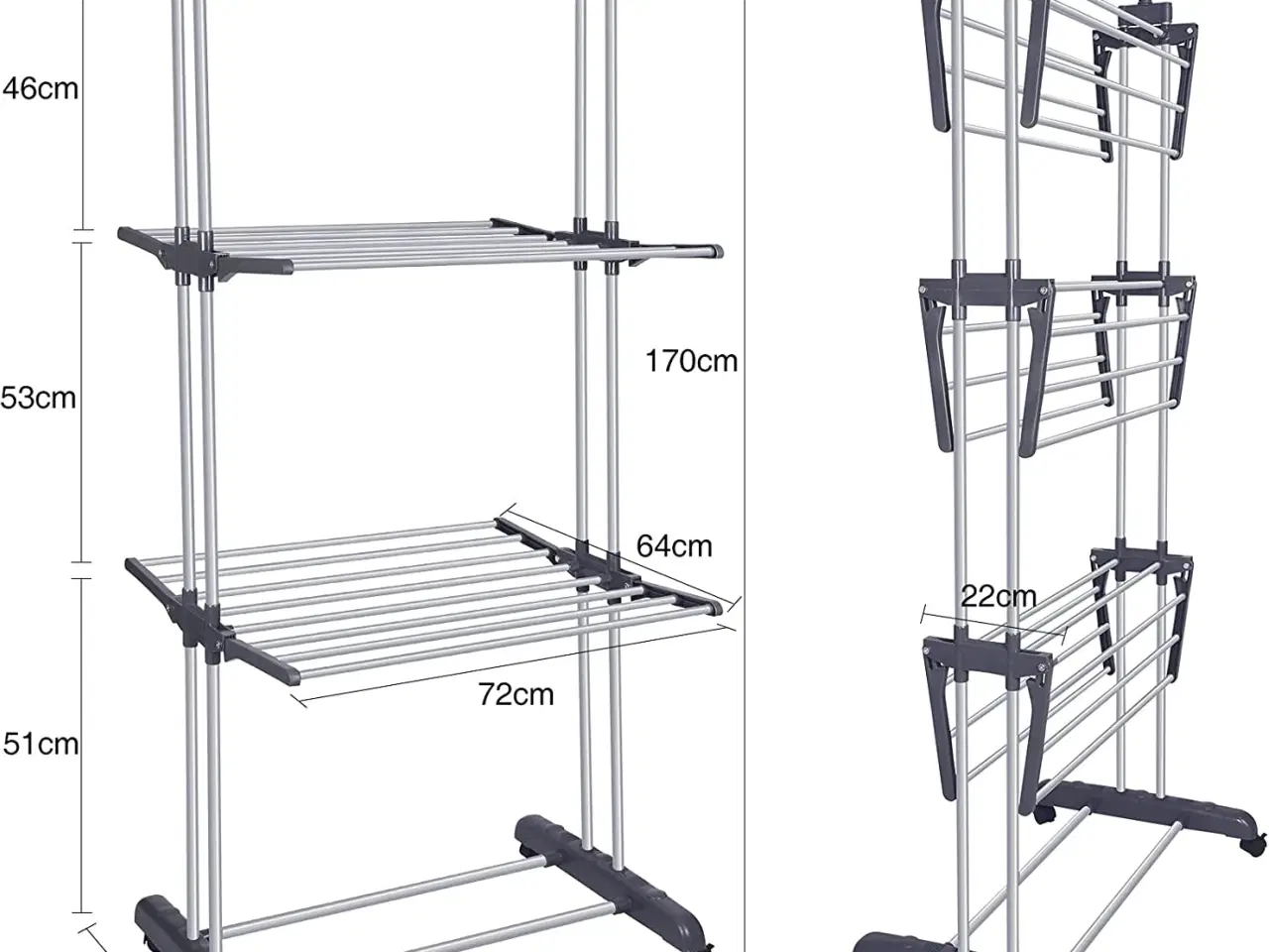 Billede 1 - Tørrestativ, sammenfoldeligt og pladsbesparende