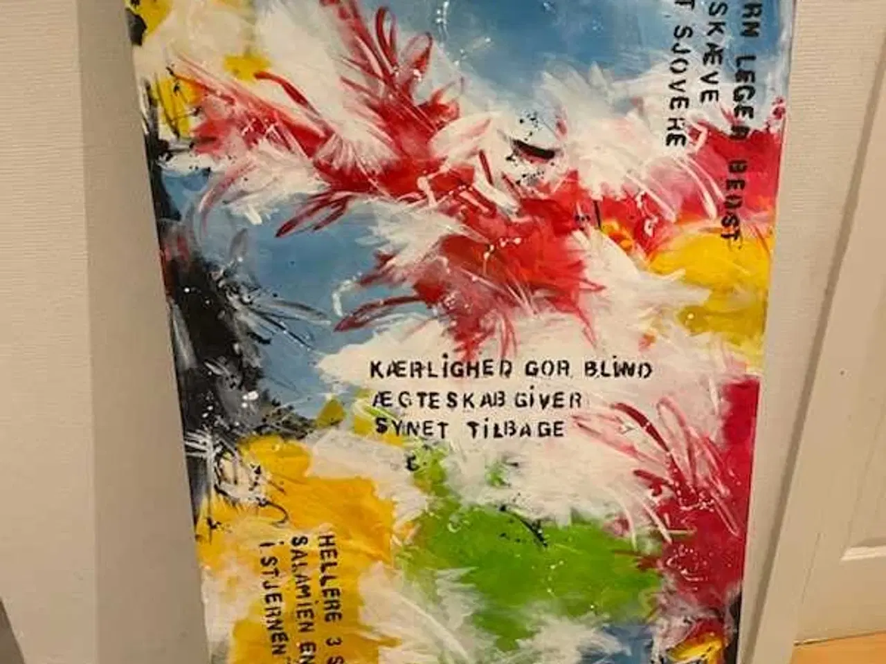 Billede 1 - Farverigt maleri med tekst