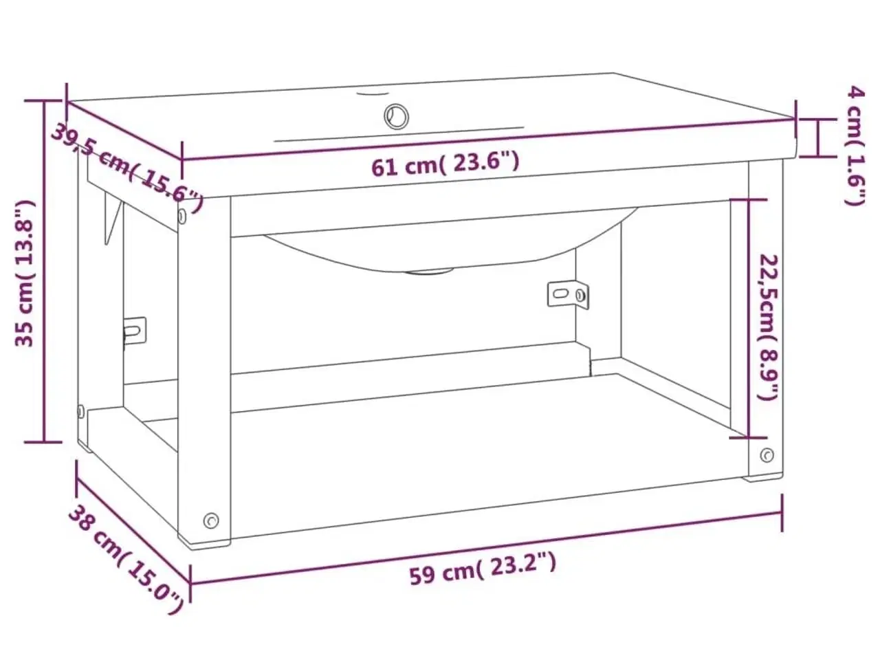 Billede 7 - Indbygget håndvask på stel jern sort
