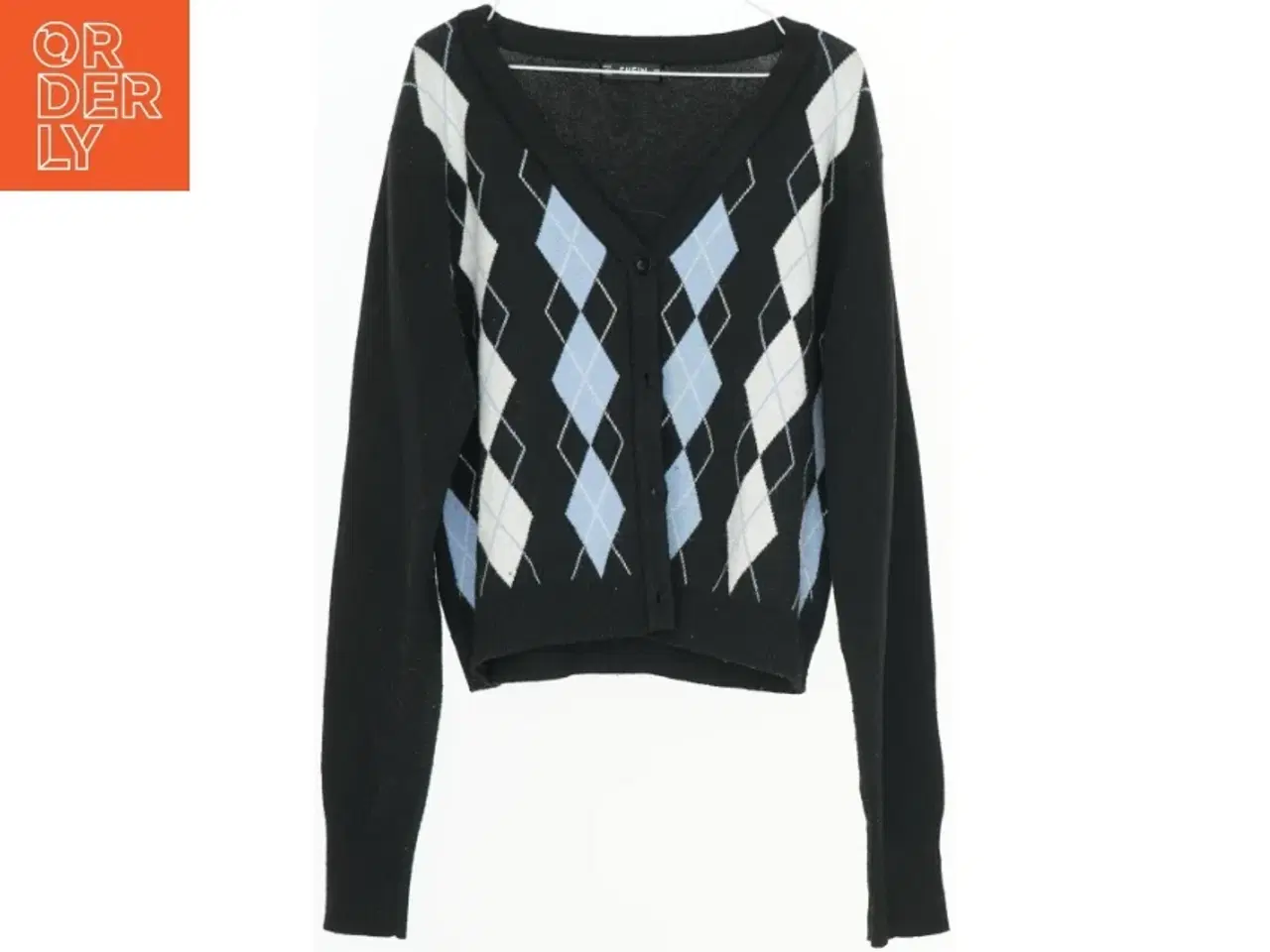 Billede 1 - Strikket cardigan med rombe mønster fra SHEIN  (str. S)