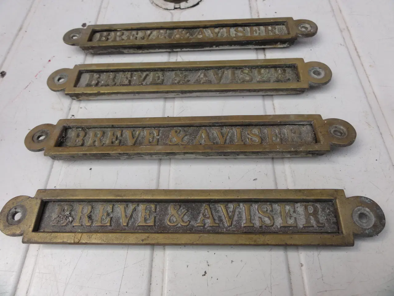 Billede 2 - Vintage Messingskilte - Breve & Aviser