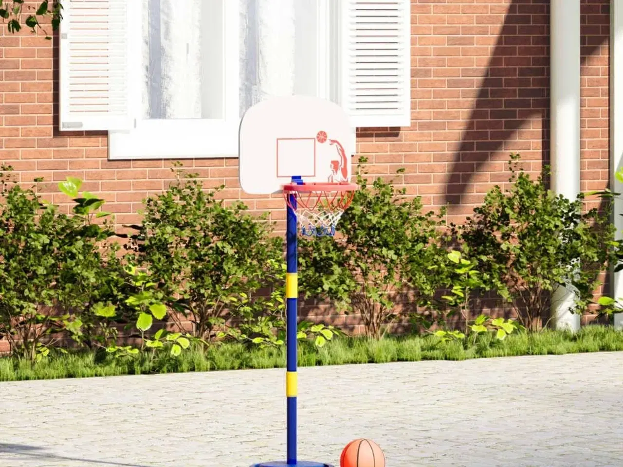 Billede 3 - Basketballstativ med bold og pumpe 90/121 cm justerbar højde