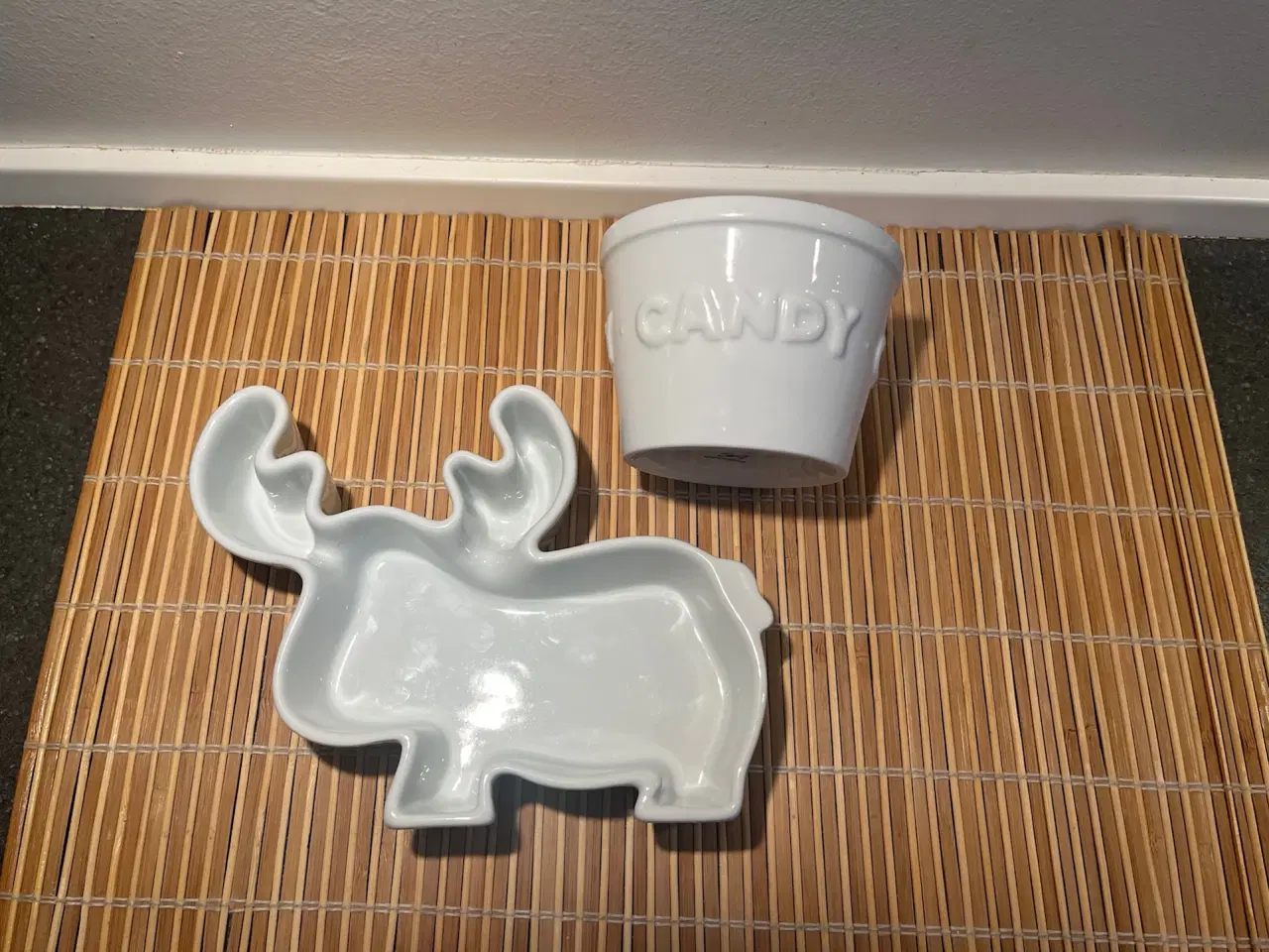 Billede 2 - Hvid elg-formet skål og Candy-skål - i porcelæn
