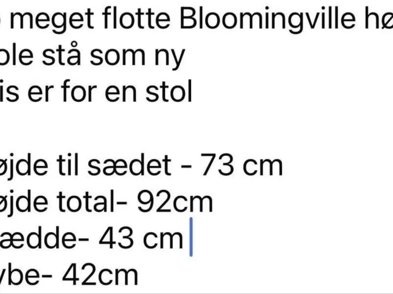 Billede 5 - Bloomingville stole, højstole