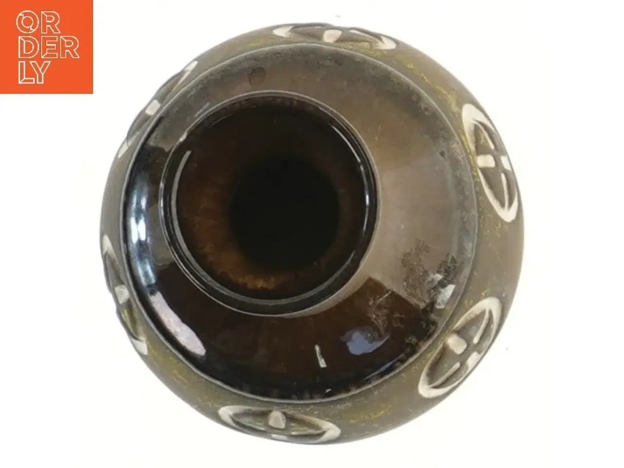 Billede 2 - Keramisk vase med dekorative symboler (str. 11x12 cm)