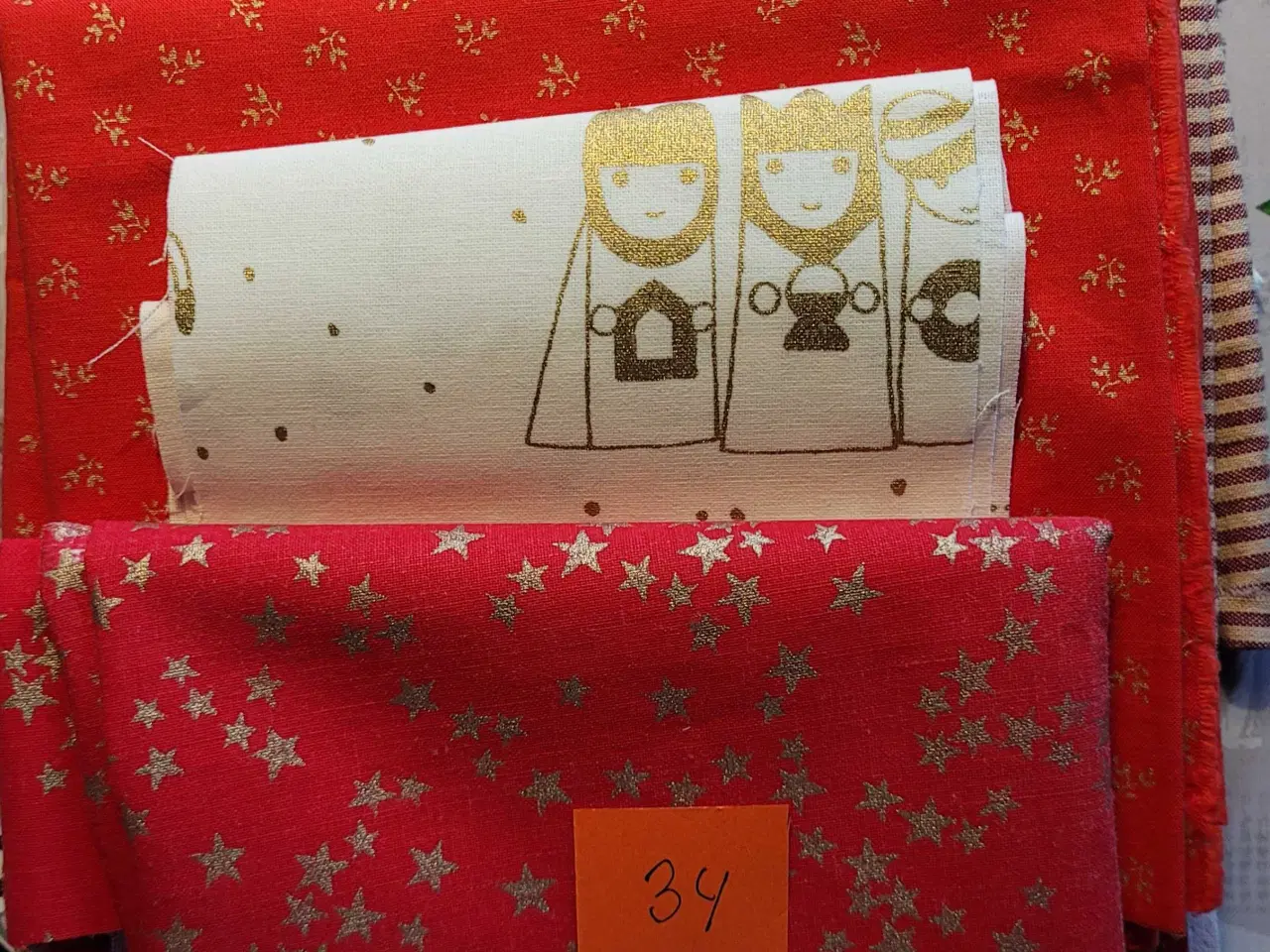 Billede 1 - Jule patchwork stof 