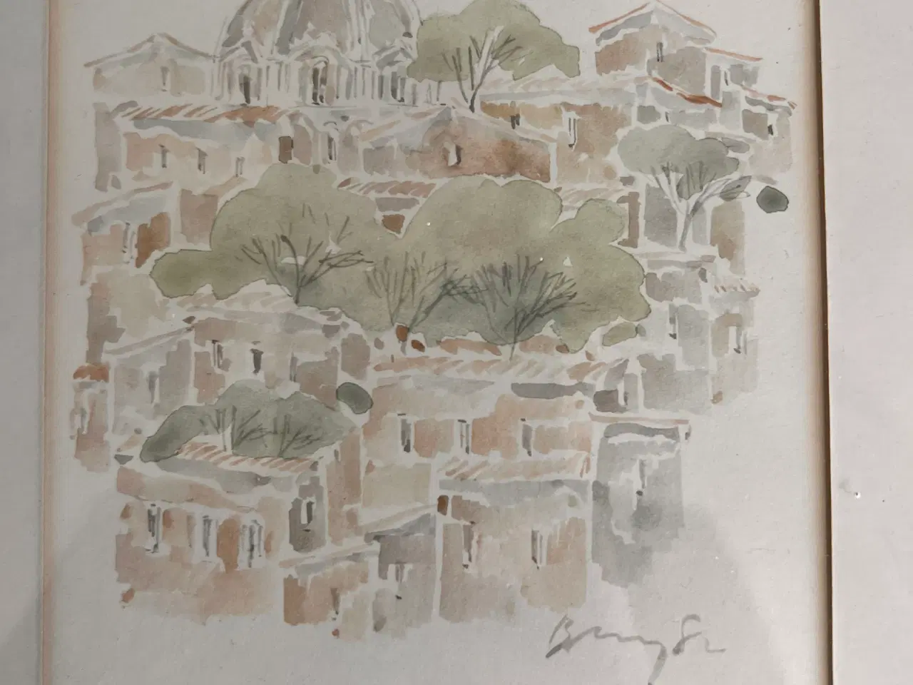 Billede 1 - Smuk original akvarel – Kristian Begtorp