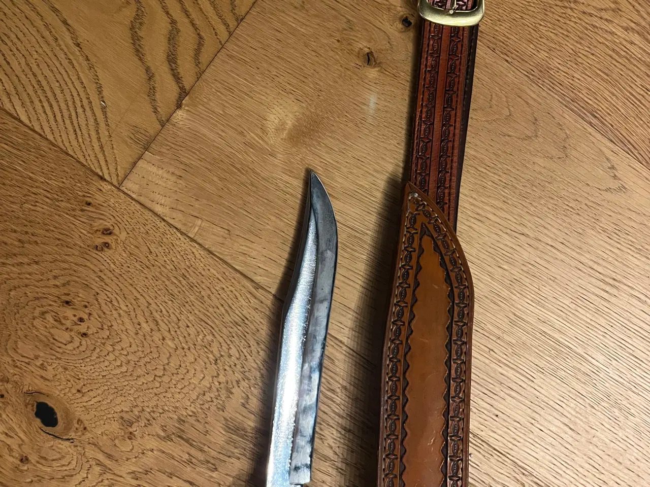 Billede 2 - Sjælden Jagt-Bowie Kniv m/ Custom Bælte/Skede Sæt