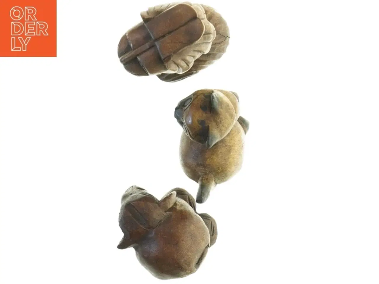 Billede 4 - Træ udskårne dyrefigurer (str. 11 x 9 cm. og, 15 x 11 cm. og 21 x 9 cm)