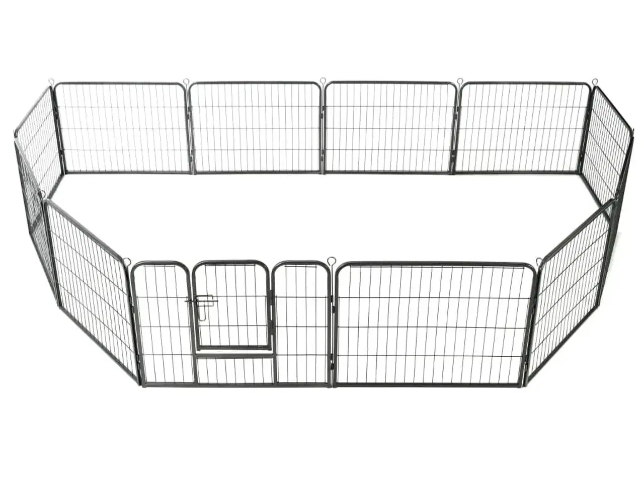 Billede 3 - Løbegård til hunde 12 paneler sort 80 x 60 stål