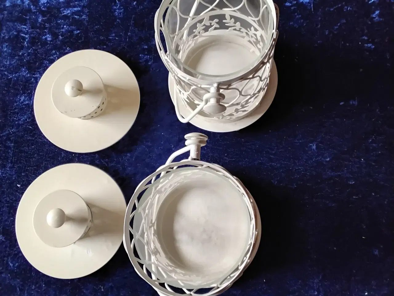 Billede 5 - 2 stk dekorative metal lanterner / fyrfadsstager i