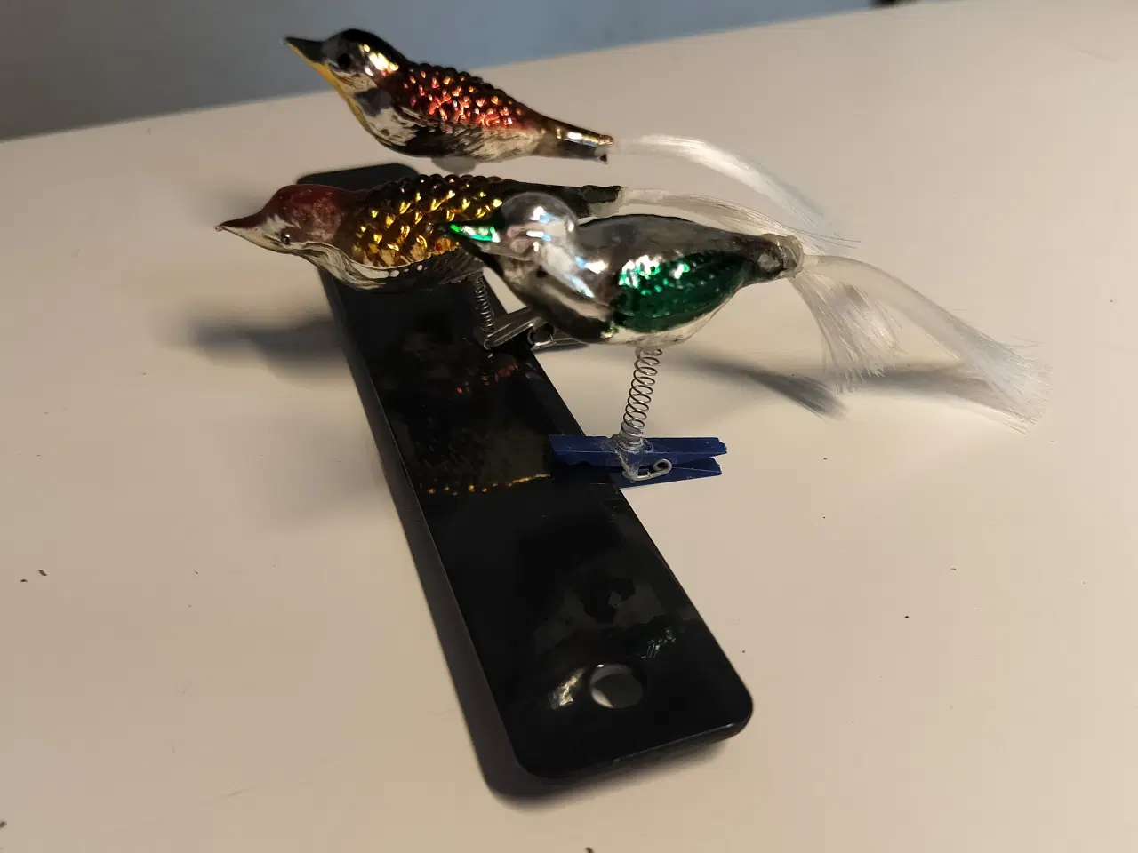 Billede 2 - Gammel Julepynt julekugle 3 stk glasfugle