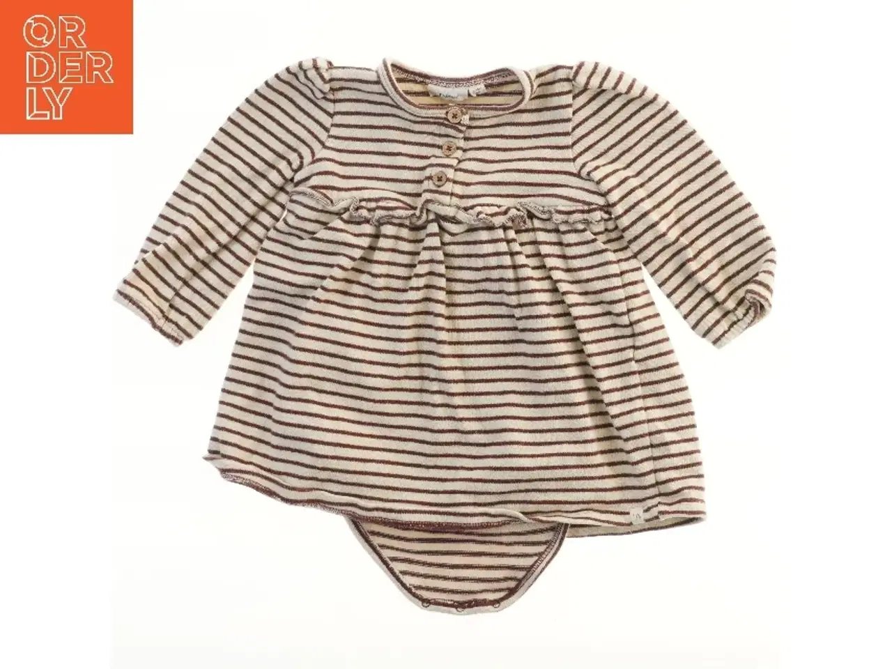 Billede 1 - Stribet kjole med indsyet bodystocking fra Lil atelier (str. 80)