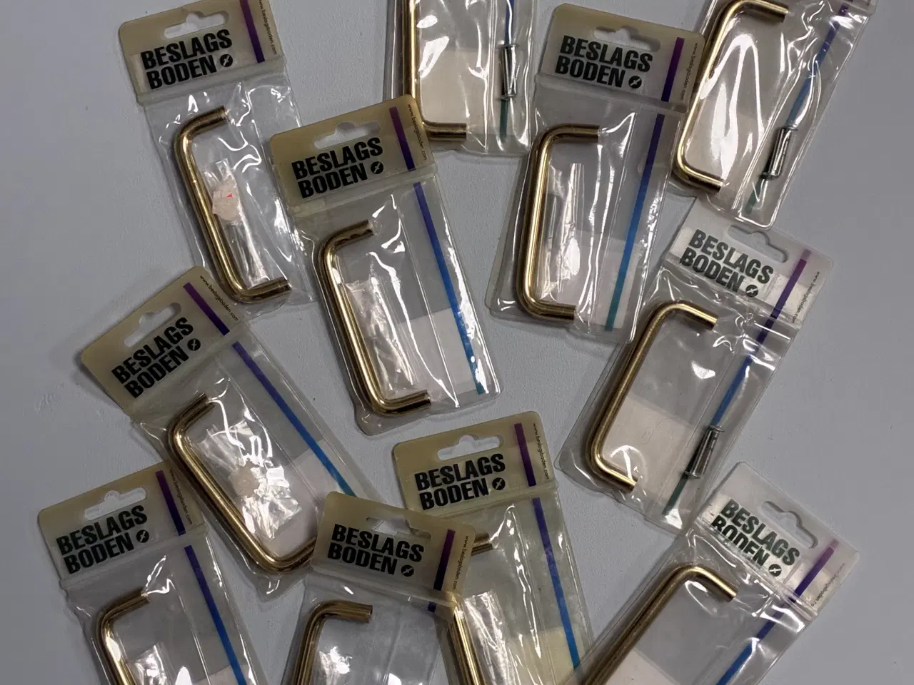 Billede 4 - 11 stk. virkelig flotte nye greb i poleret messing