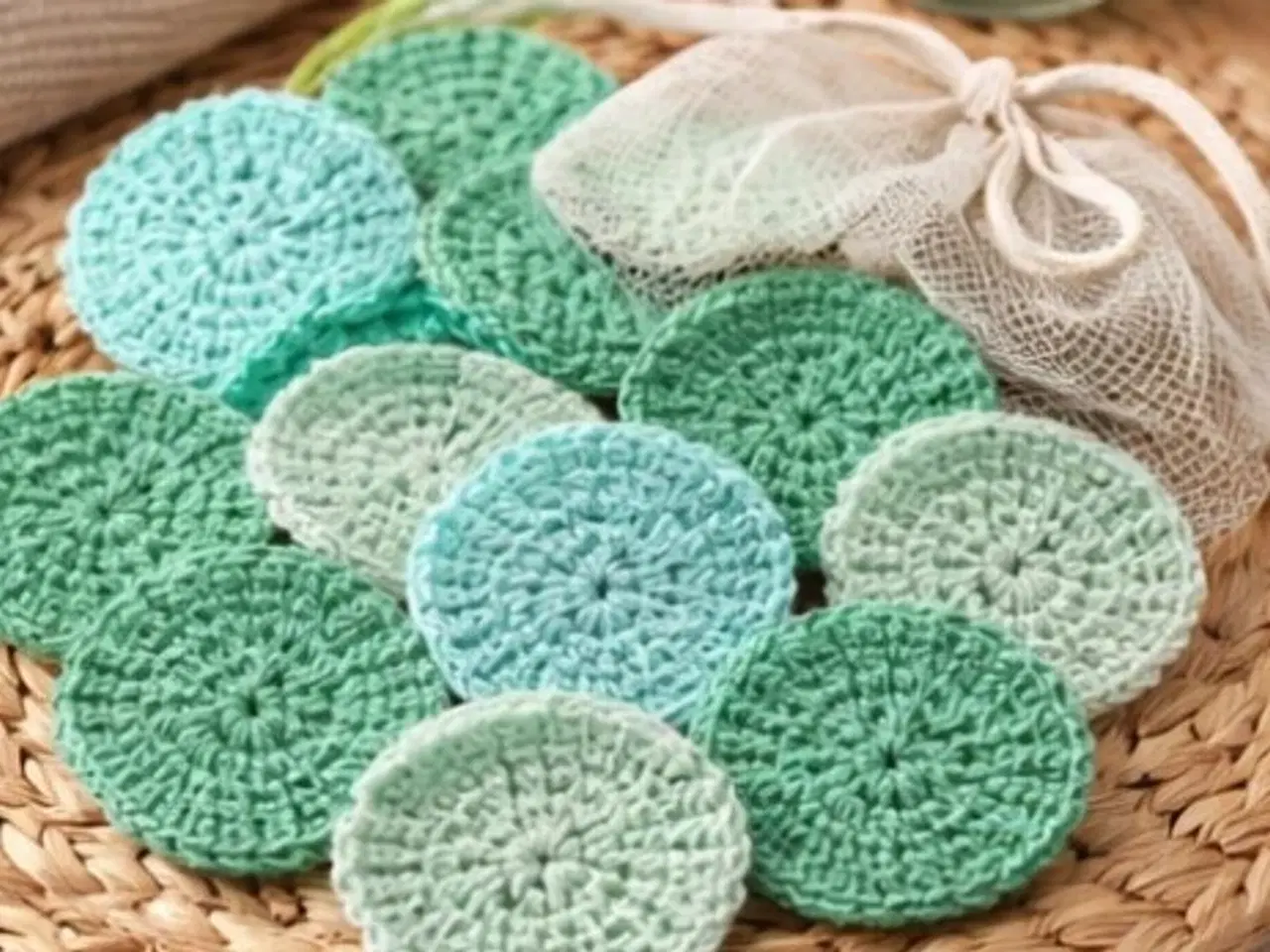 Billede 3 - 16 bomuldsrondeller. Spar ressourcer.