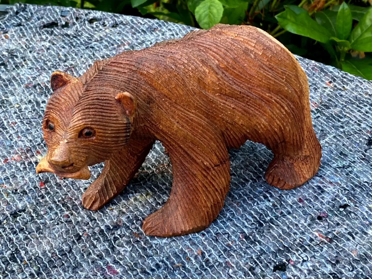 Billede 1 - * Flot bjørn med fisk i munden - i Balsatræ