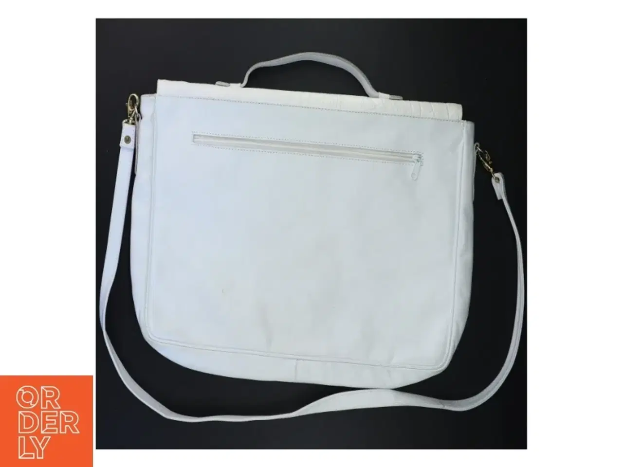 Billede 2 - Hvid skuldertaske (str. 41 x 28 cm)