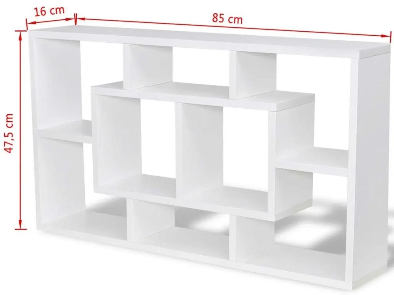 Billede 6 - Væghylde med 8 rum hvid