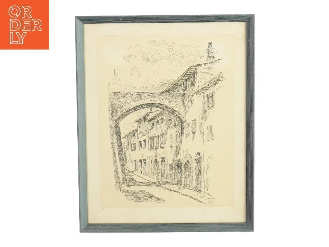 Billede 1 - Billedramme med tegning (str. LB:37x30cm)