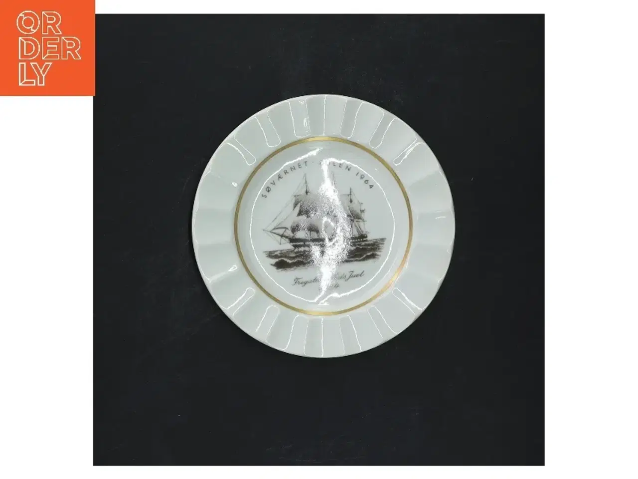 Billede 1 - Royal Copenhagen tallerken med skibsmotiv fra Royal Copenhagen (str. Ø 12,5 cm)