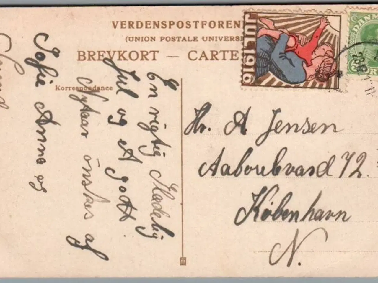 Billede 1 - Julemærke 1916 på Postkort