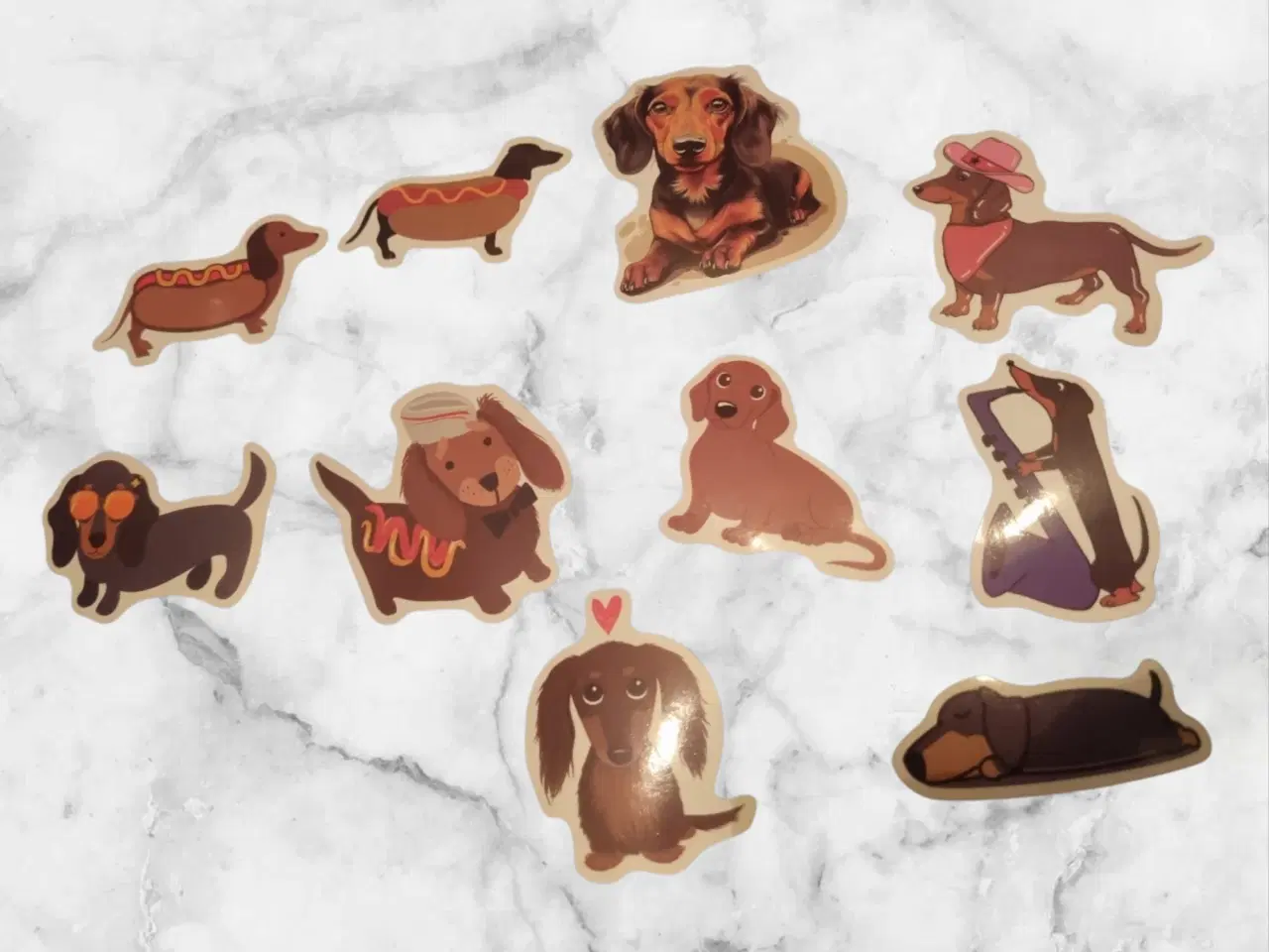 Billede 1 - Gravhund Klistermærke-Pakke – 10 Sjove og Nuttede