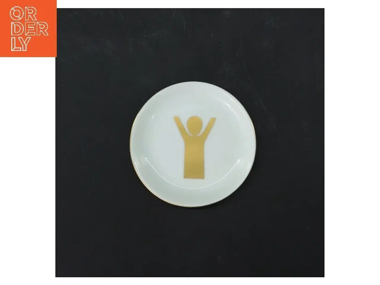 Billede 1 - Porcelænsbakke med gulddesign fra B&G Denmark (str. Ø 8,5 cm)