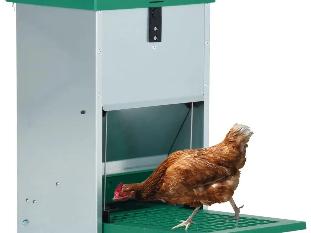 Billede 2 - Automatisk foderautomat til fjerkræ 8 kg med trædeplade