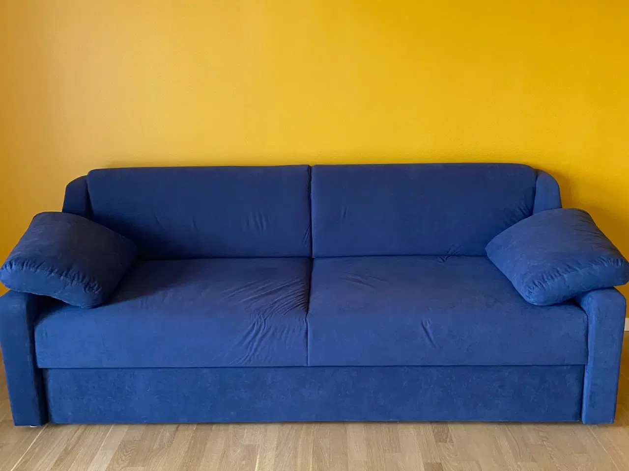 Billede 2 - Sovesofa af blå fløjsagtig stof