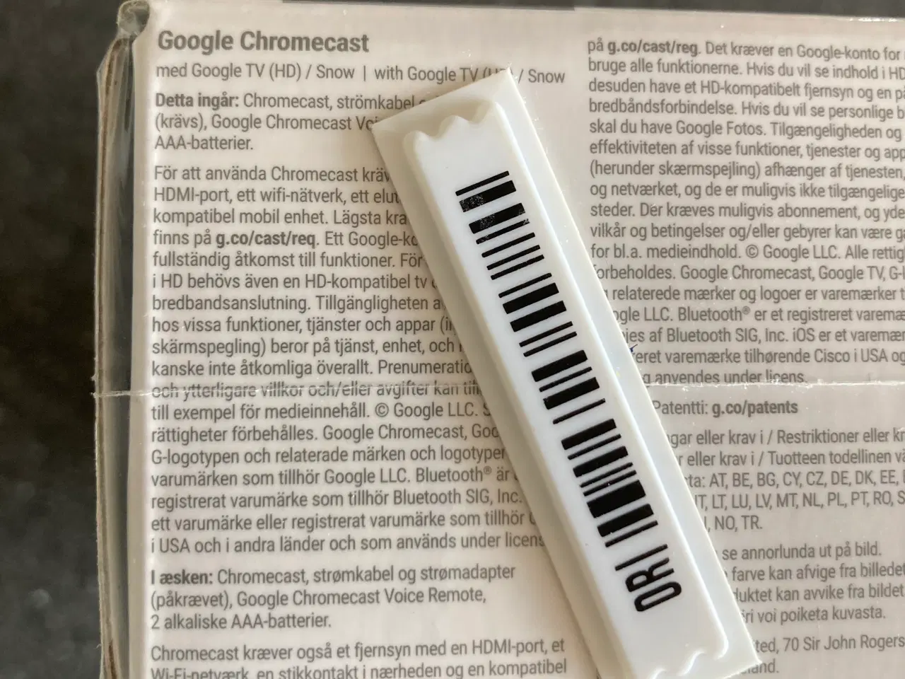 Billede 2 - Chromecast m. fjernebetjening & chrome tv (I folie